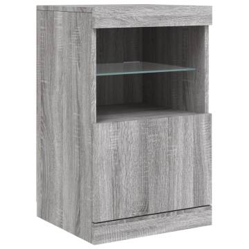 Sideboard with LED Lights Grey Sonoma 164x37x67 cm