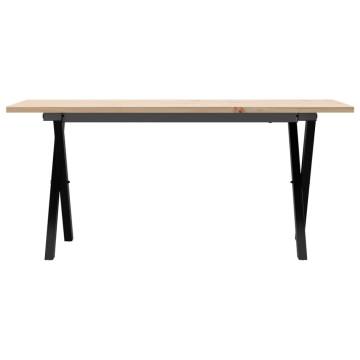 Coffee Table X-Frame 100x50x45 cm Solid Wood Pine and Cast Iron