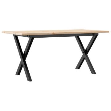 Coffee Table X-Frame 100x50x45 cm Solid Wood Pine and Cast Iron