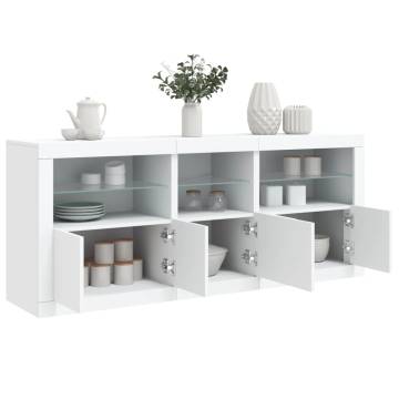 Sideboard with LED Lights White 162x37x67 cm