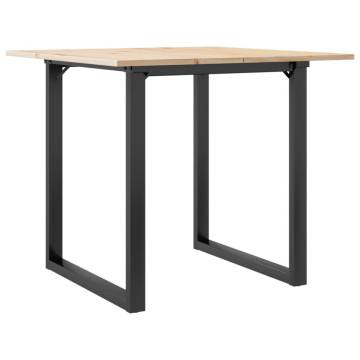 Dining Table O-Frame 90x90x75 cm Solid Wood Pine and Cast Iron