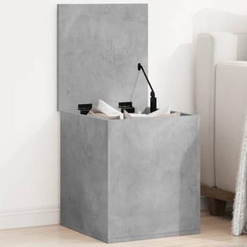 Storage Box Concrete Grey 40x42x46 cm Engineered Wood