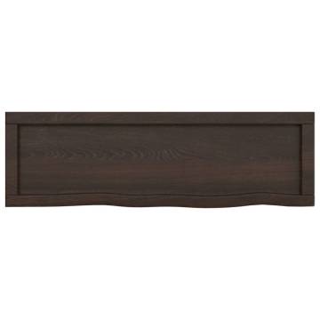 Bathroom Countertop Dark Brown 100x30x(2-6) cm Treated Solid Wood