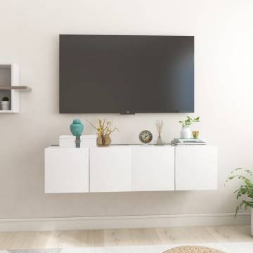 Hanging TV Cabinets 2 pcs White 60x30x30 cm