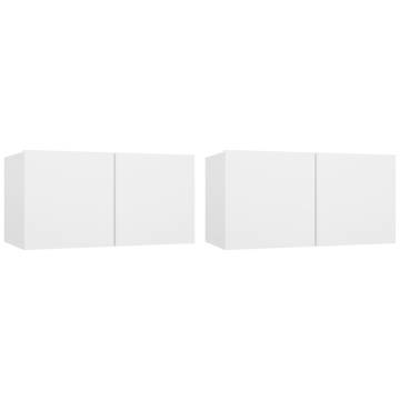 Hanging TV Cabinets 2 pcs White 60x30x30 cm