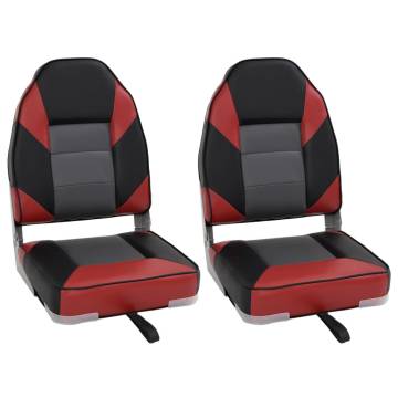 Foldable Boat Seats 2pcs with High Back 44x38x55 cm