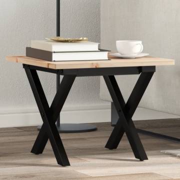 Coffee Table X-Frame 50x50x35 cm Solid Wood Pine and Cast Iron