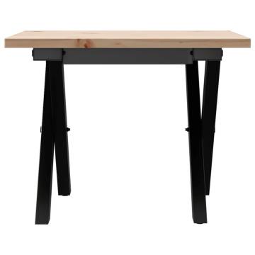 Coffee Table X-Frame 50x50x35 cm Solid Wood Pine and Cast Iron