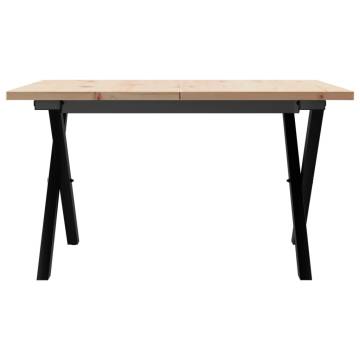 Coffee Table X-Frame 70x70x40 cm Solid Wood Pine and Cast Iron