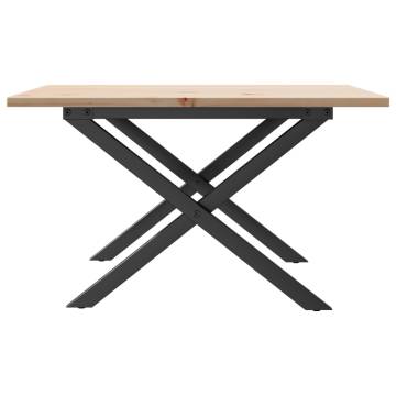 Coffee Table X-Frame 70x70x40 cm Solid Wood Pine and Cast Iron