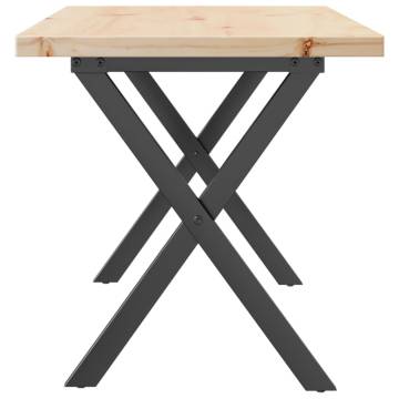 Coffee Table X-Frame 90x40x45.5 cm Solid Wood Pine and Cast Iron