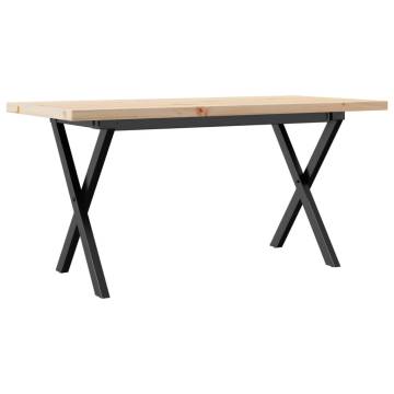 Coffee Table X-Frame 90x40x45.5 cm Solid Wood Pine and Cast Iron