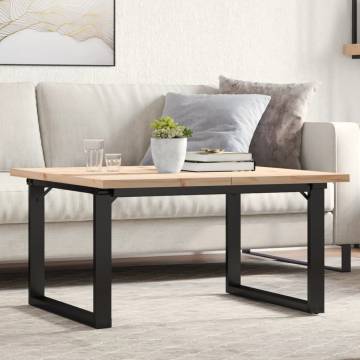 Coffee Table O-Frame 90x90x45.5 cm Solid Wood Pine and Cast Iron