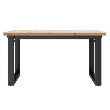 Coffee Table O-Frame 90x90x45.5 cm Solid Wood Pine and Cast Iron