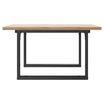 Coffee Table O-Frame 90x90x45.5 cm Solid Wood Pine and Cast Iron