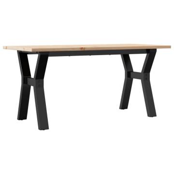 Coffee Table Y-Frame 100x50x45 cm Solid Wood Pine and Cast Iron