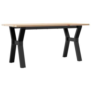 Coffee Table Y-Frame 100x50x45 cm Solid Wood Pine and Cast Iron