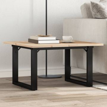 Coffee Table O-Frame 60x60x40 cm Solid Wood Pine and Cast Iron