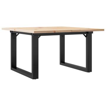 Coffee Table O-Frame 60x60x40 cm Solid Wood Pine and Cast Iron