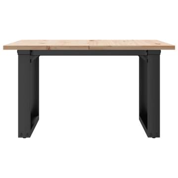 Coffee Table O-Frame 60x60x40 cm Solid Wood Pine and Cast Iron