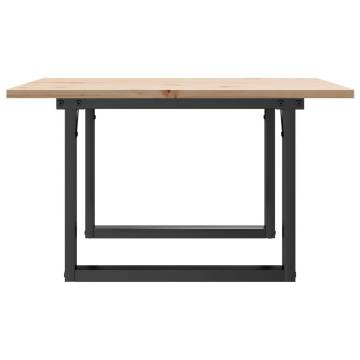 Coffee Table O-Frame 60x60x40 cm Solid Wood Pine and Cast Iron