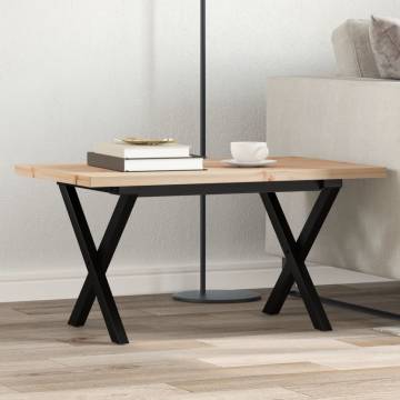 Coffee Table X-Frame 80x50x40.5 cm Solid Wood Pine and Cast Iron