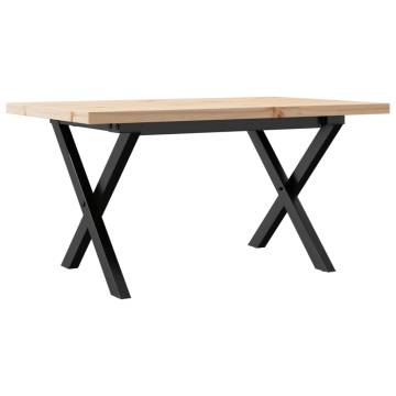 Coffee Table X-Frame 80x50x40.5 cm Solid Wood Pine and Cast Iron