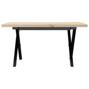 Coffee Table X-Frame 80x50x40.5 cm Solid Wood Pine and Cast Iron