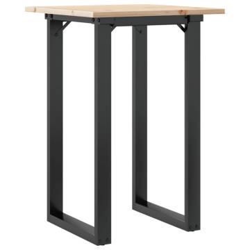 Dining Table O-Frame 50x50x75 cm Solid Wood Pine and Cast Iron