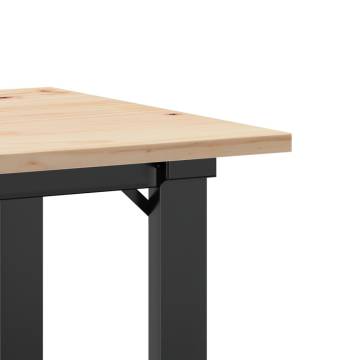 Dining Table O-Frame 50x50x75 cm Solid Wood Pine and Cast Iron