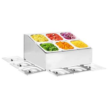 Gastronorm Container Holder with 6 GN 1/6 Pan Stainless Steel