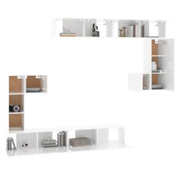 Wall-mounted TV Cabinet High Gloss White Engineered Wood