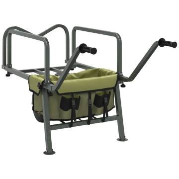 Fishing Trolley Green with Wheel Powder-coated Steel