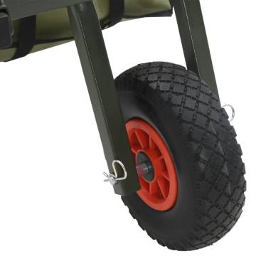 Fishing Trolley Green with Wheel Powder-coated Steel