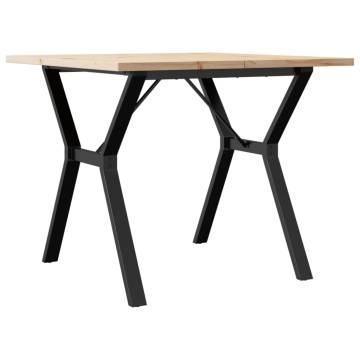 Dining Table Y-Frame 90x90x75.5 cm Solid Wood Pine and Cast Iron