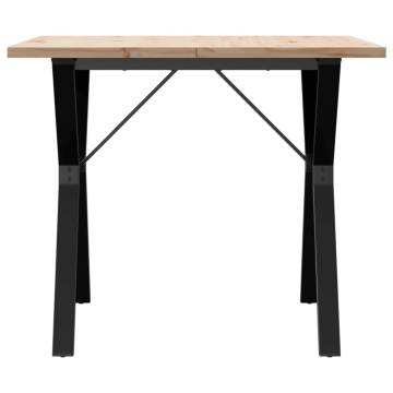 Dining Table Y-Frame 90x90x75.5 cm Solid Wood Pine and Cast Iron