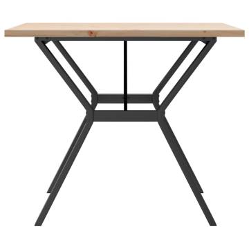 Dining Table Y-Frame 90x90x75.5 cm Solid Wood Pine and Cast Iron