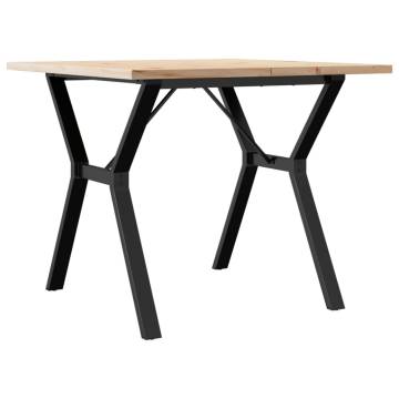 Dining Table Y-Frame 90x90x75.5 cm Solid Wood Pine and Cast Iron