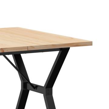 Dining Table Y-Frame 90x90x75.5 cm Solid Wood Pine and Cast Iron