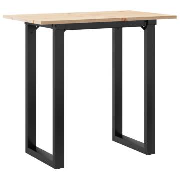 Dining Table O-Frame 80x50x75.5 cm Solid Wood Pine and Cast Iron