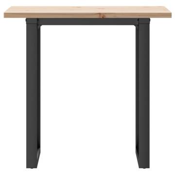 Dining Table O-Frame 80x50x75.5 cm Solid Wood Pine and Cast Iron