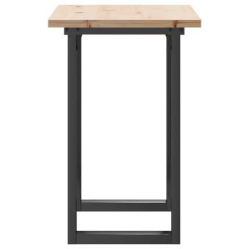 Dining Table O-Frame 80x50x75.5 cm Solid Wood Pine and Cast Iron