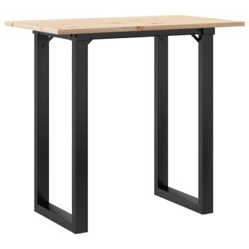 Dining Table O-Frame 80x50x75.5 cm Solid Wood Pine and Cast Iron