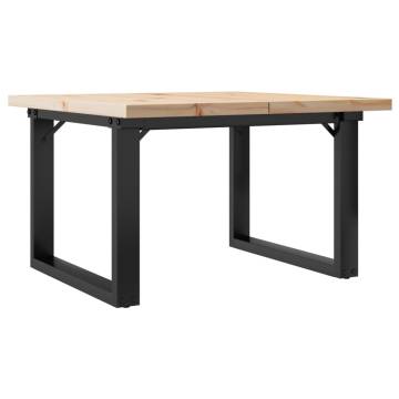 Coffee Table O-Frame 70x70x40.5 cm Solid Wood Pine and Cast Iron