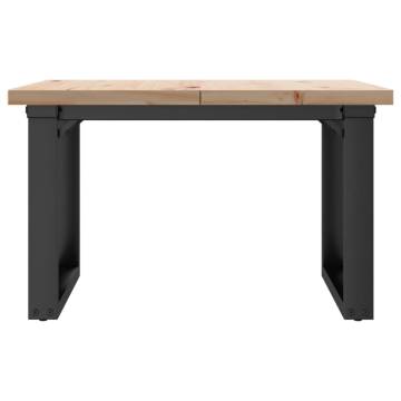 Coffee Table O-Frame 70x70x40.5 cm Solid Wood Pine and Cast Iron