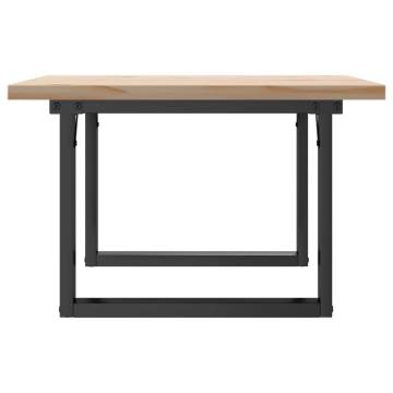 Coffee Table O-Frame 70x70x40.5 cm Solid Wood Pine and Cast Iron