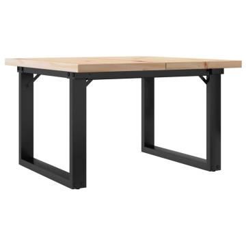 Coffee Table O-Frame 70x70x40.5 cm Solid Wood Pine and Cast Iron