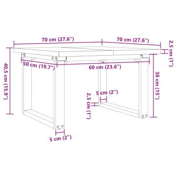 Coffee Table O-Frame 70x70x40.5 cm Solid Wood Pine and Cast Iron