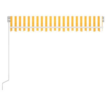 Manual Retractable Awning with LED 350x250 cm Yellow and White