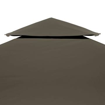 2-Tier Gazebo Top Cover 310 g/m² 4x3 m Taupe